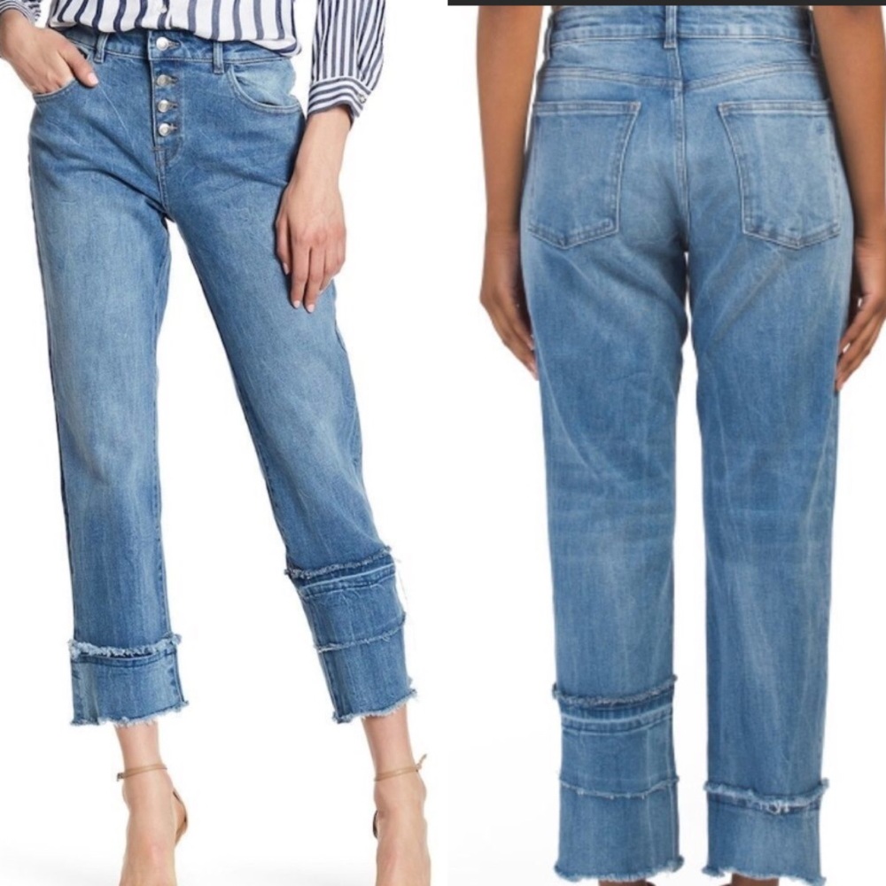 DL1961 PATTI Buttonfly High Rise Straight Cropped Denim Jeans 28